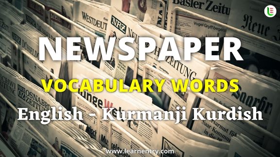 Newspaper vocabulary words in Kurmanji kurdish and English
