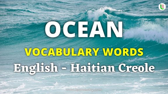 Ocean vocabulary words in Haitian creole and English
