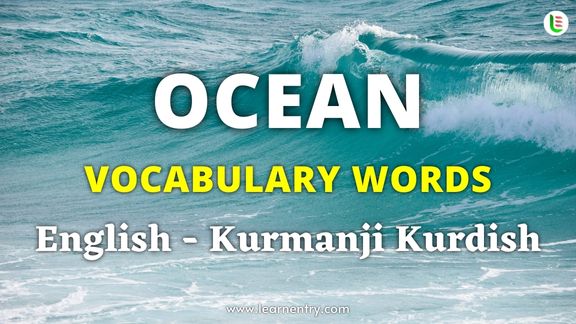 Ocean vocabulary words in Kurmanji kurdish and English