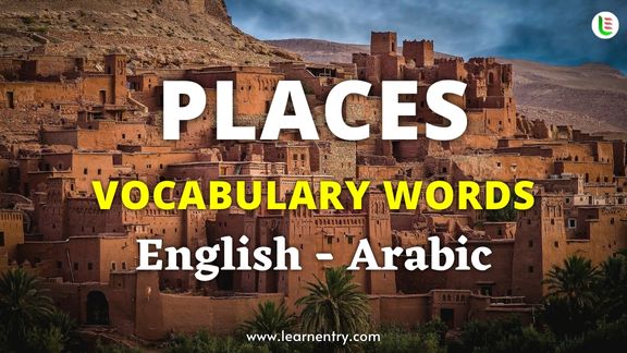 Places vocabulary words in Arabic and English - Common Arabic Vocabulary