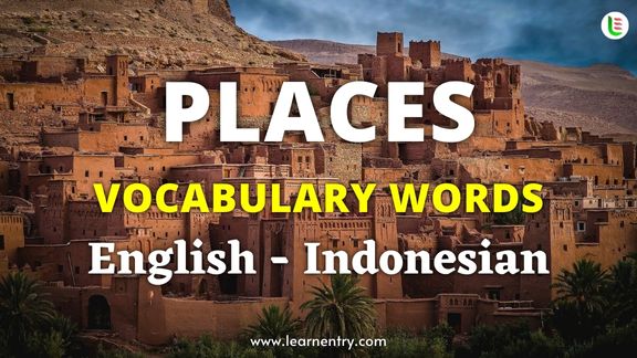 Places vocabulary words in Indonesian and English - Common Indonesian Vocabulary