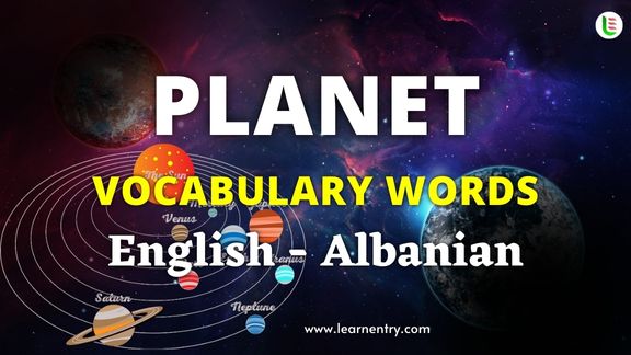Planet names in Albanian and English