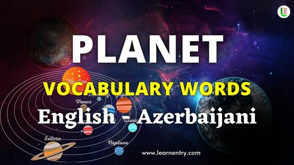 Planet names in Azerbaijani and English