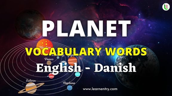 Planet names in Danish and English