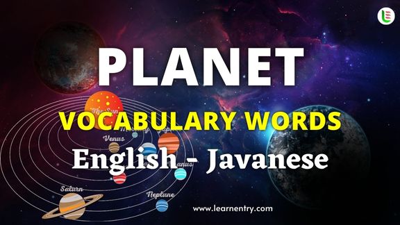 Planet names in Javanese and English - Common Javanese Vocabulary