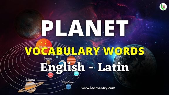 Planet names in Latin and English - Common Latin Vocabulary