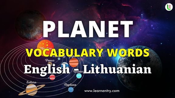 Planet names in Lithuanian and English - Common Lithuanian Vocabulary