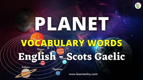 Planet names in Scots gaelic and English - Common Scots gaelic Vocabulary