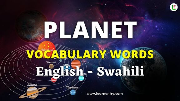 Planet names in Swahili and English
