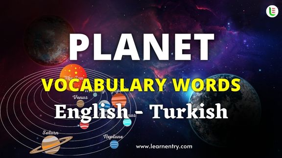 Planet names in Turkish and English - Common Turkish Vocabulary