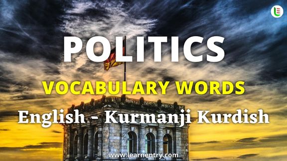 Politics vocabulary words in Kurmanji kurdish and English - Common Kurmanji kurdish Vocabulary