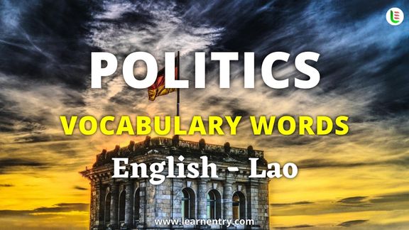 Politics vocabulary words in Lao and English