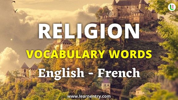 Religion vocabulary words in French and English