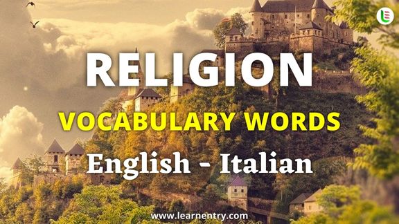 Religion vocabulary words in Italian and English