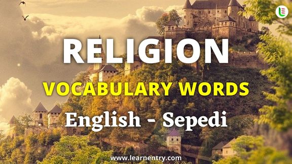 Religion vocabulary words in Sepedi and English
