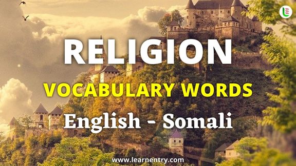 Religion vocabulary words in Somali and English