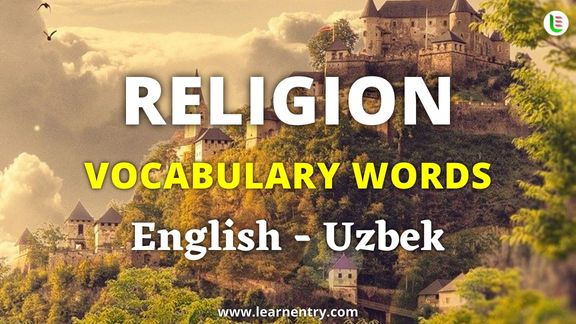 Religion vocabulary words in Uzbek and English