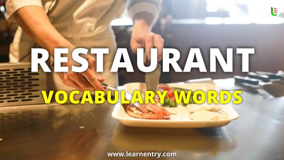 Restaurant vocabulary words in English
