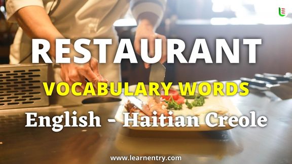 Restaurant vocabulary words in Haitian creole and English