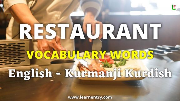Restaurant vocabulary words in Kurmanji kurdish and English
