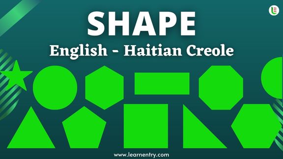 Shape vocabulary words in Haitian creole and English