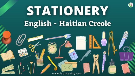 Stationery items names in Haitian creole and English