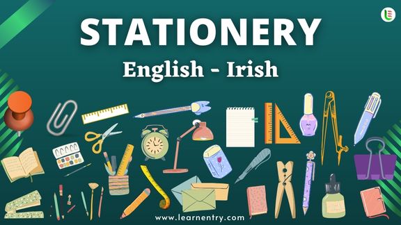 Stationery items names in Irish and English