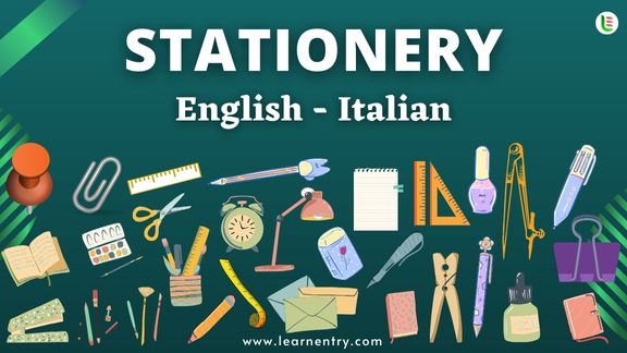 Stationery items names in Italian and English