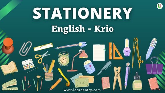 Stationery items names in Krio and English - Common Krio Vocabulary