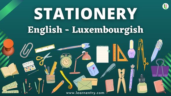 Stationery items names in Luxembourgish and English