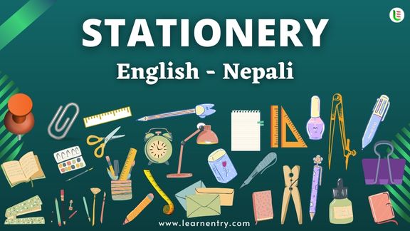 Stationery items names in Nepali and English - Common Nepali Vocabulary