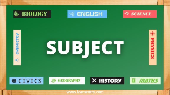 Subject vocabulary words in English
