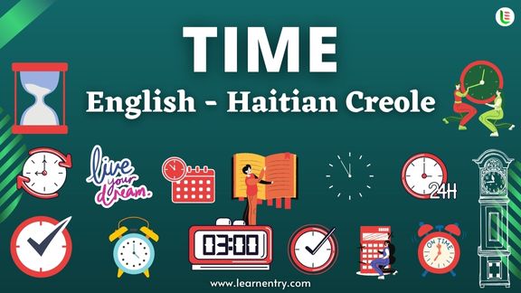 Time vocabulary words in Haitian creole and English