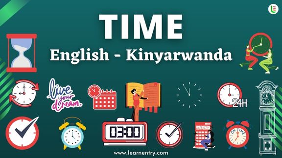 Time vocabulary words in Kinyarwanda and English