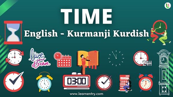 Time vocabulary words in Kurmanji kurdish and English