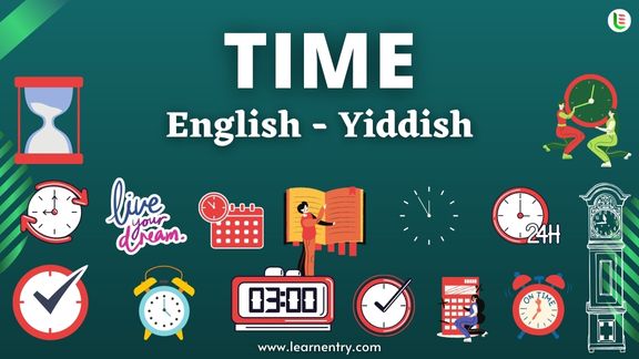 Time vocabulary words in Yiddish and English