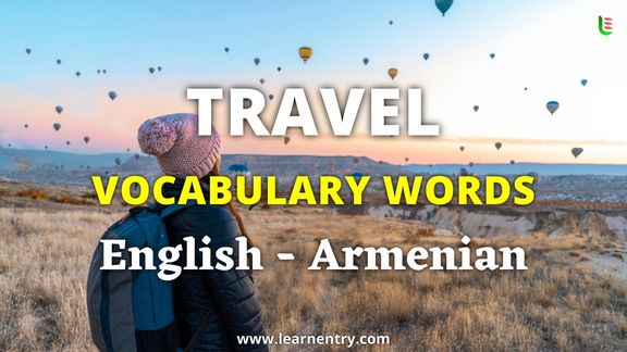 Travel vocabulary words in Armenian and English