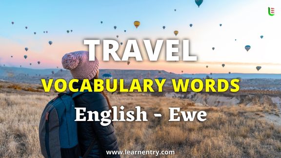 Travel vocabulary words in Ewe and English