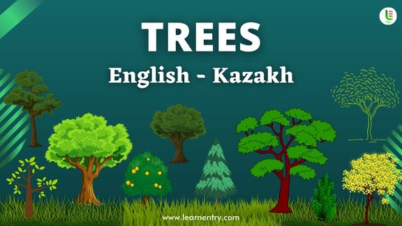 Tree names in Kazakh and English