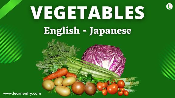 Vegetables names in Japanese and English