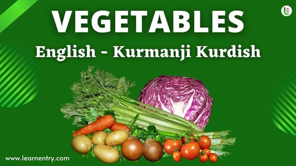 Vegetables names in Kurmanji kurdish and English - Common Kurmanji kurdish Vocabulary