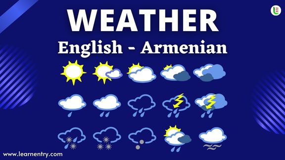 Weather vocabulary words in Armenian and English