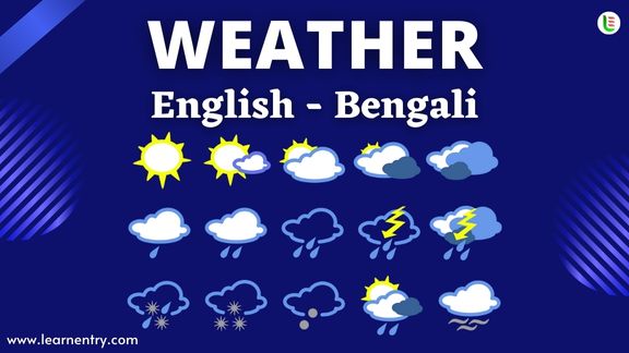Weather vocabulary words in Bengali and English