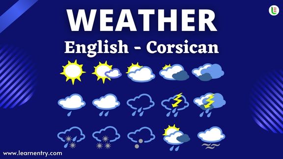 Weather vocabulary words in Corsican and English