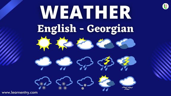 Weather vocabulary words in Georgian and English