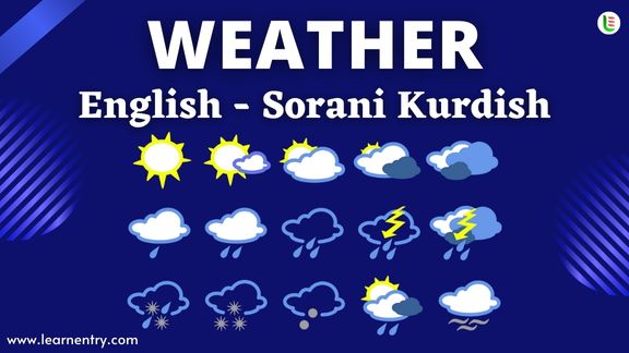 Weather vocabulary words in Sorani kurdish and English - Common Sorani kurdish Vocabulary