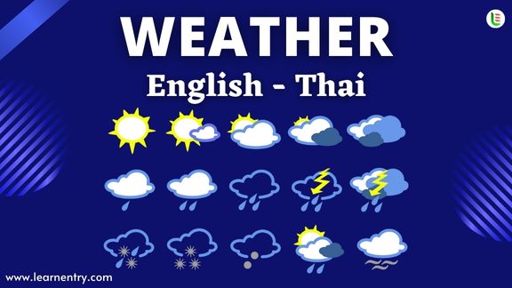 Weather vocabulary words in Thai and English - Common Thai Vocabulary