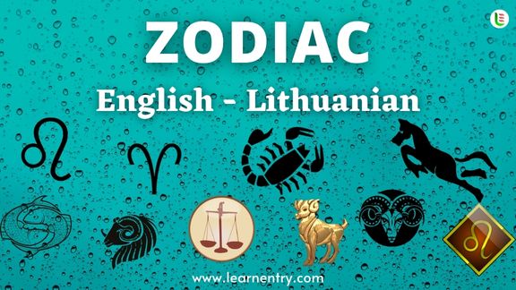 Zodiac names in Lithuanian and English